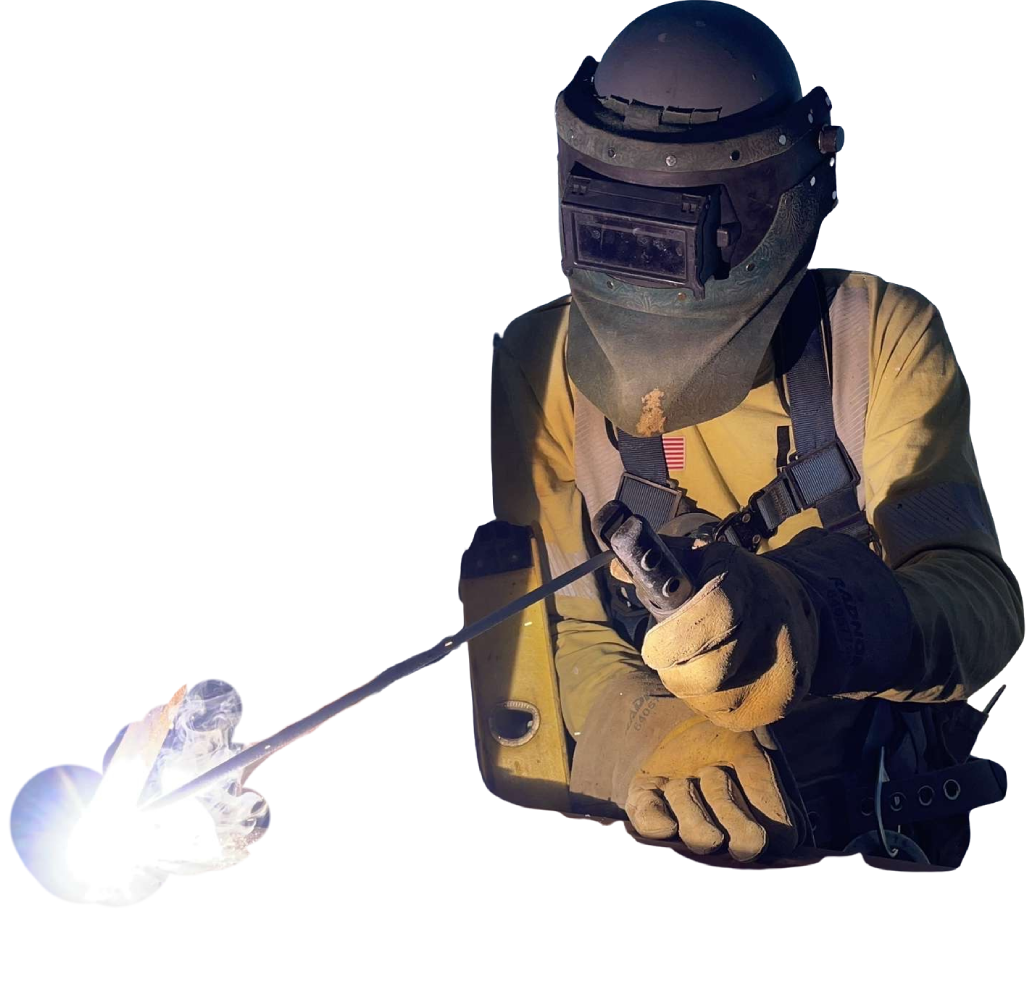 Professional welder performing custom metal fabrication at Mountain West Metal Works in Colorado