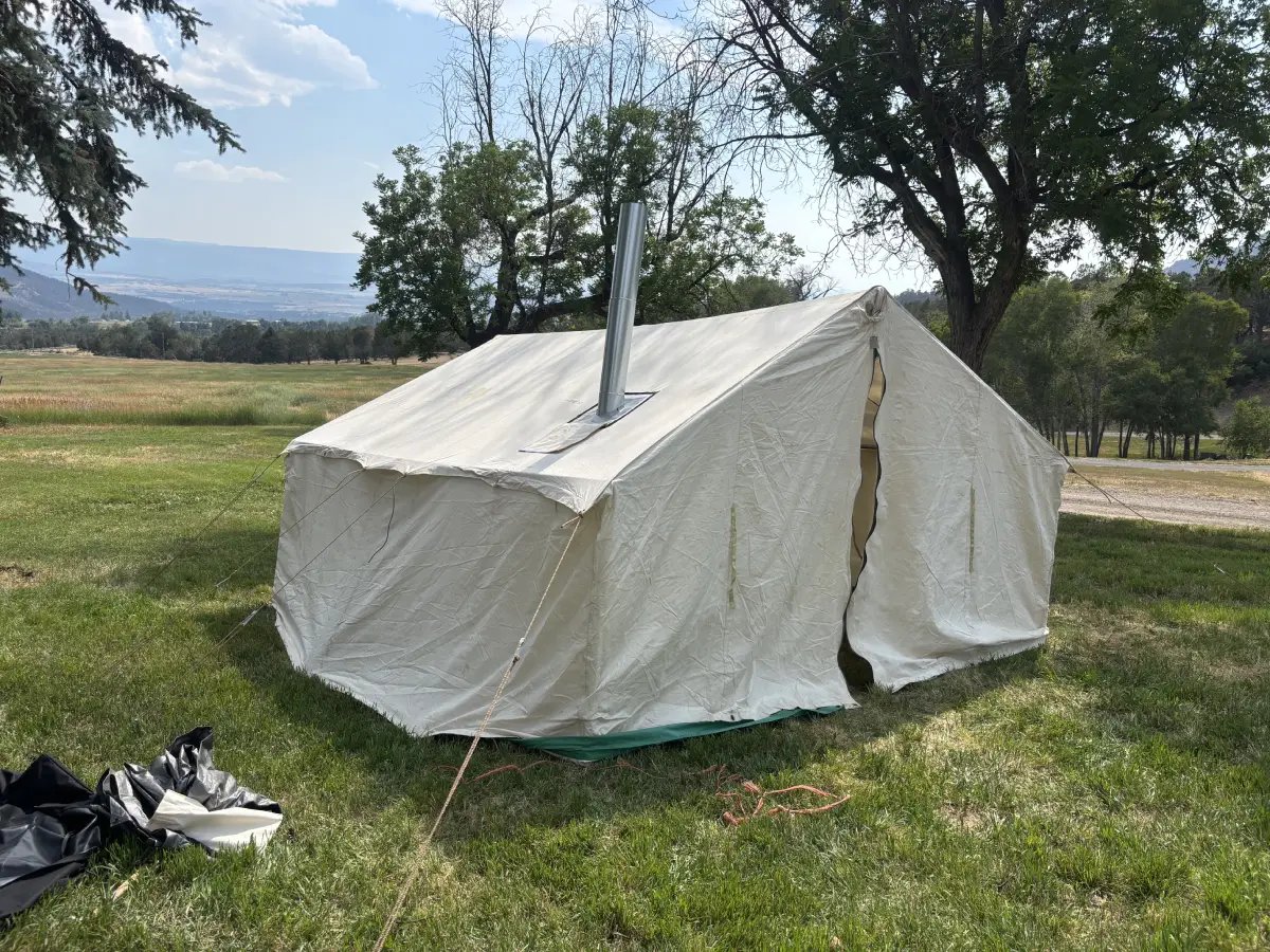 Wall Tent Restoration — Window Flap, Stove Pipe & Ridge Pole Sleeves — canvas_tent