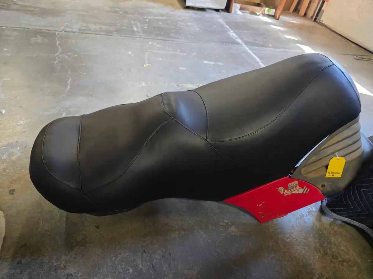 Snowmobile 2-Seater Seat — Full Rebuild with Multi-Panel Pattern Work — upholstery_seats