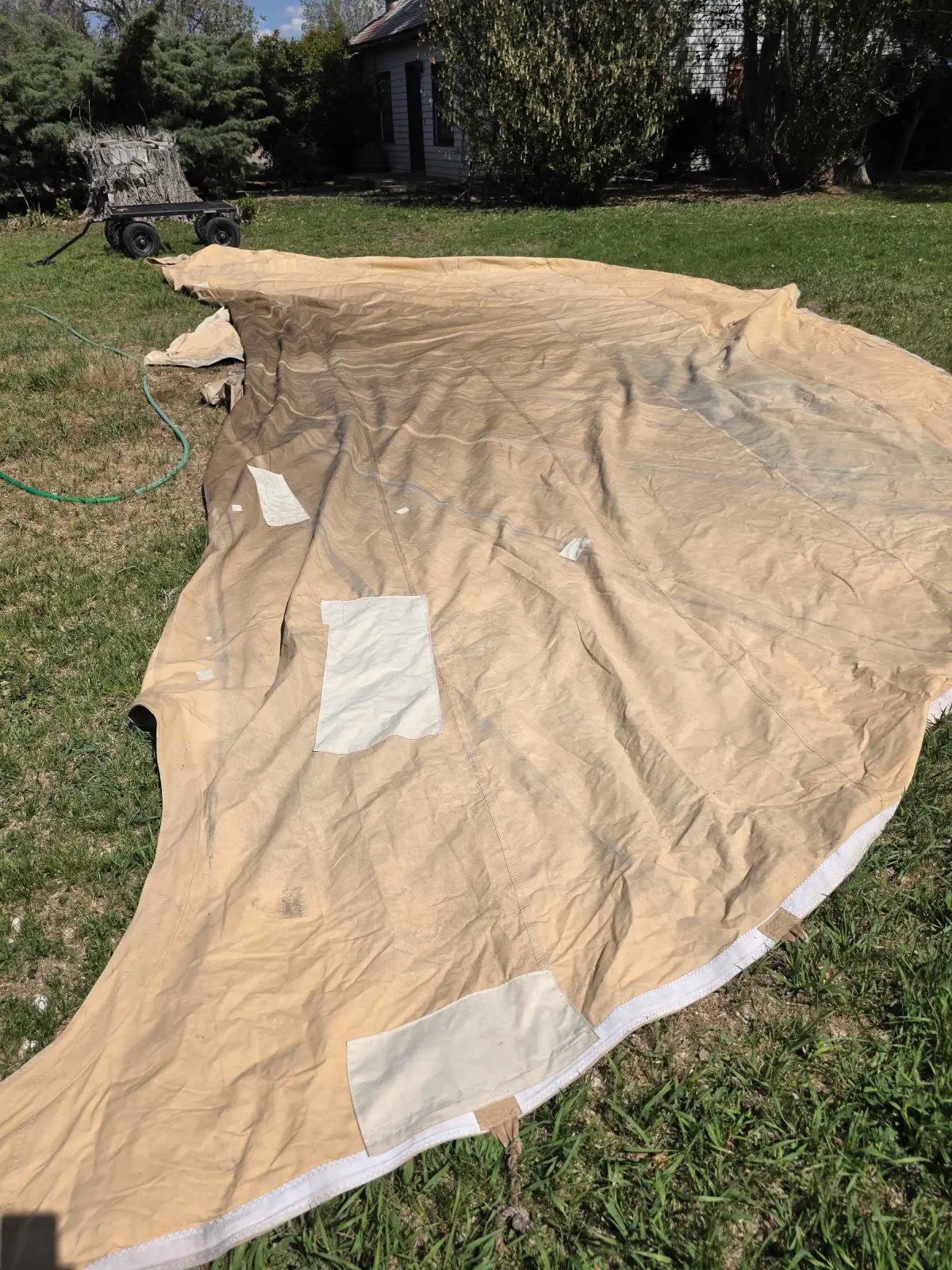 Canvas Tipi Repair — Multi-Tear Restoration
