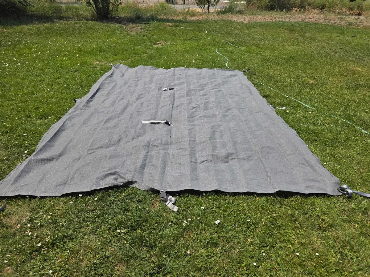 Sun Shade — Buckle Reinforcement for Wind Stability — awning